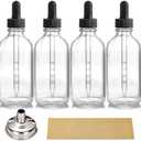 4 Pack 4oz Glass Dropper Bottles with Measured Dropper - 120ml Clear Tincture Bottles with Calibrated Glass Eye Droppers (1ml), Leakproof Essential Oil Bottle for Health, Personal Care & Beauty