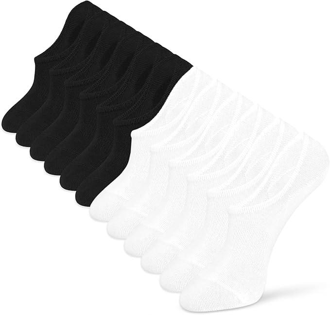 IDEGG No Show Socks Womens and Men Low Cut Ankle Short Anti-slid Athletic Running Novelty Casual Invisible Liner Socks 6-8