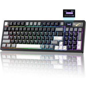 YUNZII IF99 Wireless Mechanical Gaming Keyboard with Smart LCD Display, QMK/VIA Programmable BT/2.4G/USB-C Gasket Mounted Hot Swap RGB 96% Layout for Mac/Win (Black, Cocoa Cream V2 Switch) YUNZII IF99 Wireless Mechanical Gaming Keyboard with Smart LCD Display, QMK/VIA Programmable BT/2.4G/USB-C Gasket Mounted Hot Swap RGB 96% Layout for Mac/Win (Black, Cocoa Cream V2 Switch)