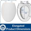 Mayfair Caswell Modern Slow Close Toilet Seat, Durable Plastic, Elongated, White