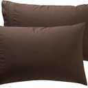 Nestl Brown Microfiber Queen Pillow Cases Set of 2, 20x30 Inches