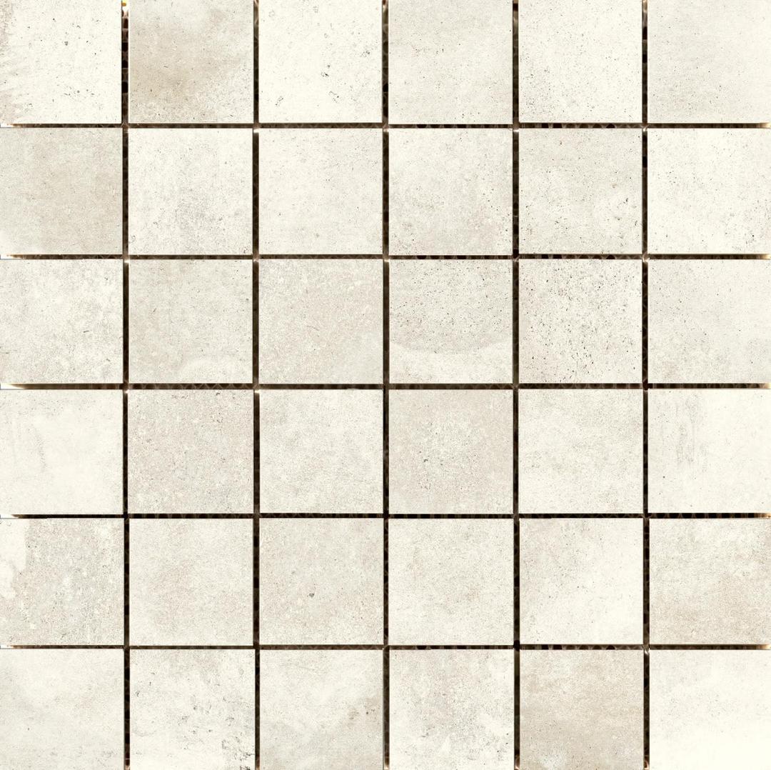 Emser Tile A41BORIWH1212MO2 Emser Tile A41BORI1212MO2 Borigni - Square Mosaic Wall Tile - Smooth Concrete Visual