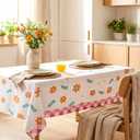 Gilprop 4 Packs Italian Summer Party Decorations Plastic Tablecloths Waterproof Disposable Table Covers Bachelorette Party Tablecloths Wavy Floral Stripe for Birthday Baby Shower Decor 54x108 Inch