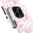 for iPhone 13 Pro Case Cute Wireless Charging Compatible Dual-Layer Shockproof Protection with Stylish Wildflower Design Protective Cover for Women - Romantic Pink Bloom