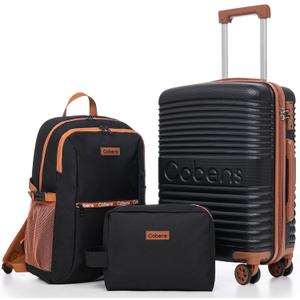Carry on Luggage 22x14x9 Airline Approved, Suitcases with Wheels Hardshell, Lightweight Hardside Luggage Set with TSA Lock, 20Inch Black Carry on Suitcase