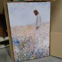 Jesus Canvas Wall Art Jesus Left The 99 Christian Inspirational Painting Picture Wall Decor Jesus with Wildflowers Religious Faith Print Artwork for Living Room Bedroom Church Home Decor, Framed