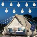 Brightown Solar Lights Outdoor Waterproof, 19.6Ft 60 LED Globe Solar String Lights for Outside, 8 Modes Outdoor Solar Lights for Yard Balcony Patio Tree Canopy Party (Pure White)