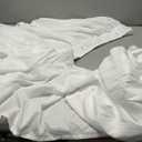 MIYE Wrap Around Ruffled Lace Bed Skirt, Elastic Dust Ruffle with Adjustable Belts, Easy to Put On, Bed Frame Cover, Machine Washable (Embroidered/White, King/Queen-18 Drop)