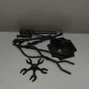 AMAGABELI Garden & Home 5 Pcs Fireplace Tools Set 31 Inch Indoor Black Handle Wrought Iron Large Fire Tool Accessories Set Holder Outdoor Fireset Modern Fire Pit Stand with Poker Brush Shovel Tong