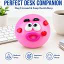 NEW Smushers Squishy, Cute Easy Squeezy Funny Face Squishy Stress Balls, Stress Relief Desk Accessory for Adults (Pink)