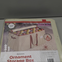 Plastic Large Christmas Ornament Storage Box with Adjustable Dividers, Organizer Holds 128 Large 3" Ornaments, Balls, Figurines Waterproof Holiday Decoration Container, Dual Zipper, Reinforced Handles (Frosted - Red)