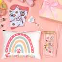 Skylety 5 Pcs Pink Christmas Vet Tech Gifts, Veterinarian Gifts for Women, Veterinarian Appreciation Gift, Vet Tech Accessories Supplies, Glass Cup Basket Set for Veterinary Practitioner Graduate