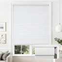 Joydeco No Tools No Drill Cordless Cellular Shades, Light Filtering Honeycomb Blinds for Indoor Windows, Thermal Insulating & Noise Reducing (White, 36" W x 64" H)