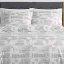City Scene - Queen Comforter Set, Soft & Reversible Cotton Bedding for Year Round Comfort, 3 Piece Bedding with Matching Pillowcases (Aria Pastel Grey)
