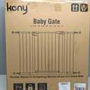 keny 29"-42.5" Baby Gate for Stairs, Auto Close Safety Dog Gate, Pressure Mounted Easy Walk Through Pet Gate for Doorways, Durable Stair Gate, 30" Tall, White