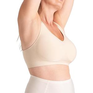 Shapermint Essentials Everyday Comfort Straps Wireless Shaping Bra, Beige, Small  