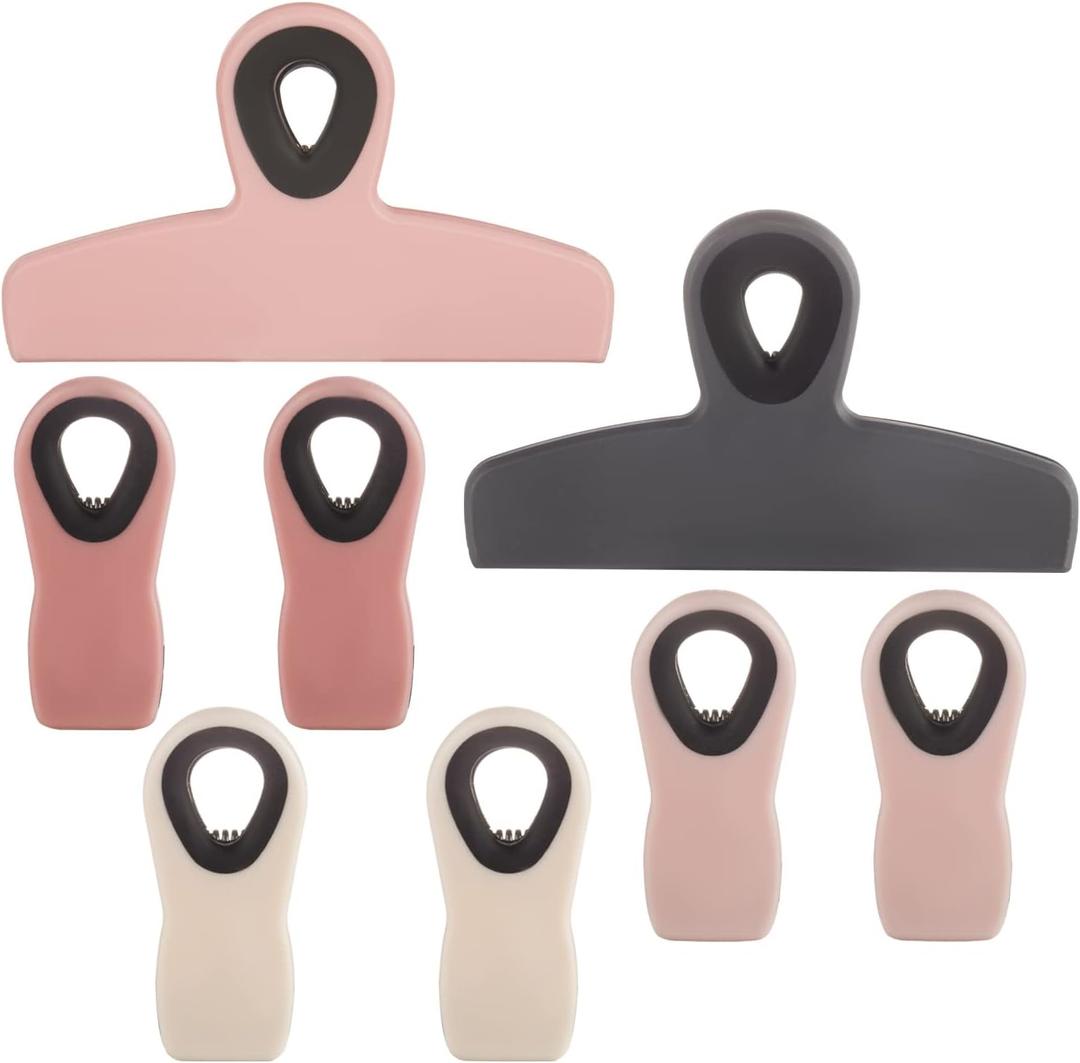 Chip Clips Bread Clips Bag Clips Magnetic Clips Chip Clip Chip Clips Bag Clips Food Clips Clips for Food Packages Chip Bag Clip (8pcs Pink)