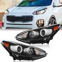 TODO Headlight Assembly Compatible with 2017-2022 Kia Sportage, Halogen Headlamp with LED DRL Left Driver & Right Passenger Side, Replacement for 92101-D9110 92102-D9110 92101-D9140 92102-D9140