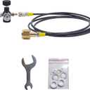 Soda Water Carbon Dioxide Cylinder Fill Station Refill Adapter Quick Disconnect Kit with 100inches Hose 2000psi Gauge for CO2 Blue Bottle TR21-4