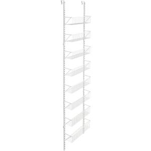 ClosetMaid 97535 Wall or Door Adjustable (8) Basket Organizer, 6.614-Inch D x 77.165-Inch H x 17.992-Inch W, White