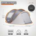 EchoSmile Pop Up Camping Tent, 2/4/6 Person Easy Setup Tent, Water Resistant Dome, Portable with Carry Bag
