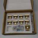 Khtumeware 9 Pack 1 inch Champagne Bronze Cabinet Knobs Zinc Satin Brass Square Drawer Pulls for Dresser Drawers