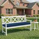 Outdoor Bench Cushion, Water-Resistant & Fade-Resistant, Porch Swing Cushions with Ties, Patio Furniture Seat Pads for Garden Loveseat, Removable Cover Non-Slip Bottom, 48 x 16 Inch, Navy Blue