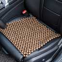 EXCEL LIFE Natural Wood Beaded Seat Cover Pad Mat Comfy Cool Summer Massage Seat Cushion (Square) Medium Size for Car, Sedan,SUV Office Chair