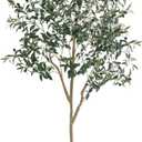 Artificial Olive Tree for Living Room Decor, 6FT Tall Faux Silk Plant Artificial Tree in Potted Oliver Branch Leaves and Fruits for Modern Home Decor Indoor