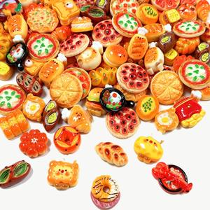 100Pcs Random Mini Food Resin Charms - Kawaii Flatback Mini Resin Figures for Crafts, Slime, Decoden, DIY Jewelry Making, Phone Case Decor & Nail Art