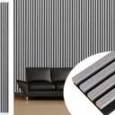 NeatiEase Wood Wall Panels, 9 Feet Acoustic Slat Wall Panels for Interior Wall Decor and Noise Reduction, Decorative Slat Wall Paneling, Gray Oak, 4-Piece