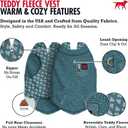 Tuff Pupper Reversible Fleece Sweater Vest for Dogs | Lightweight Comfortable Insulated Jacket | Front Zip Closure | Machine Washable | Built-in Leash Hole | Sizes for All Breeds (Small, Teal)