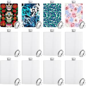 Remerry 12 Pcs Sublimation Flasks Blank 8 oz Hip Flasks for Liquor with Metal Cap and Leakproof Funnel Stainless Steel Men DIY Craft Groomsmen Gifts Containers for Christmas Wedding Remerry 12 Pcs Sublimation Flasks Blank 8 oz Hip Flasks for Liquor with Metal Cap and Leakproof Funnel Stainless Steel Men DIY Craft Groomsmen Gifts Containers for Christmas Wedding