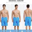 Mens Swimming Trunks Swim Trunks Quick Dry Swim Shorts with Mesh Lining Funny Swimwear Bathing Suits (Blue, S)
