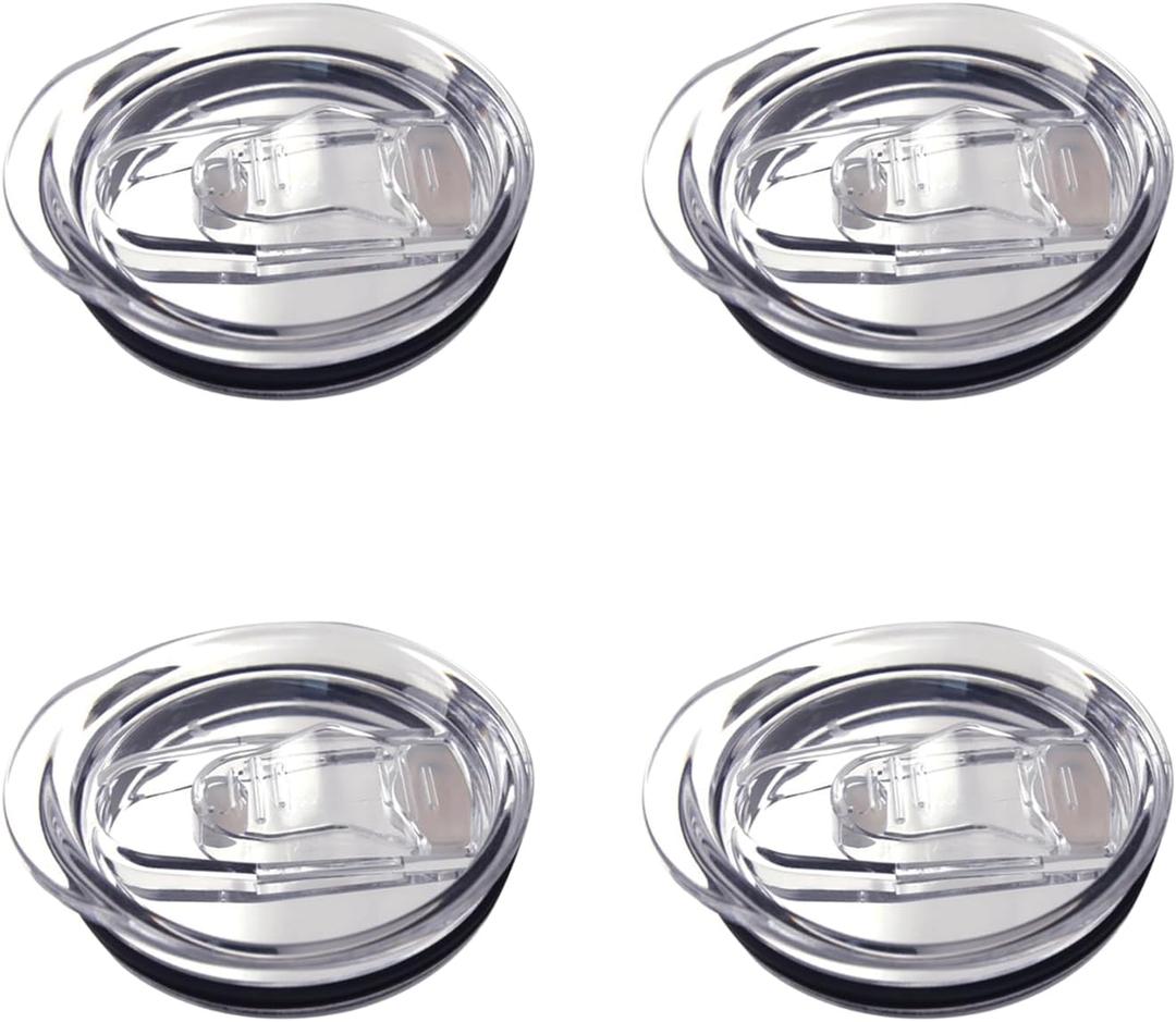 4 Pack 20 oz Skinny Tumbler Replacement Lids Plastic Splash Covers tops for 20 oz coffee cup lids Clear Cup Covers for 2.64 Inch Mouth Tumbler Cooler