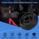 40mm Wheel Balancer Cone Universal Hub Centric Adapter Cone for Tire Balancing Machines, 4.72"- 6.77" Dual Sided Collet Centering Cone Compatible with Light Truck Cars Caravans SUVs, with 188mm Spacer