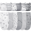 Ramede 6 Pack Baby Swaddle Blanket with Hats Sleep Swaddle for 0-3 Months Newborn Sacks Soft Cotton Wearable for Boy Girl