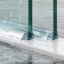 Sliding Shower Door Bottom Seal, 2 PCS 3/8" x 36" Polycarbonate Sliding Door Sweep for 3/8Inch Glass, Frameless Glass Shower Door Seal Strip Stop Leaks and Create a Water Barrier