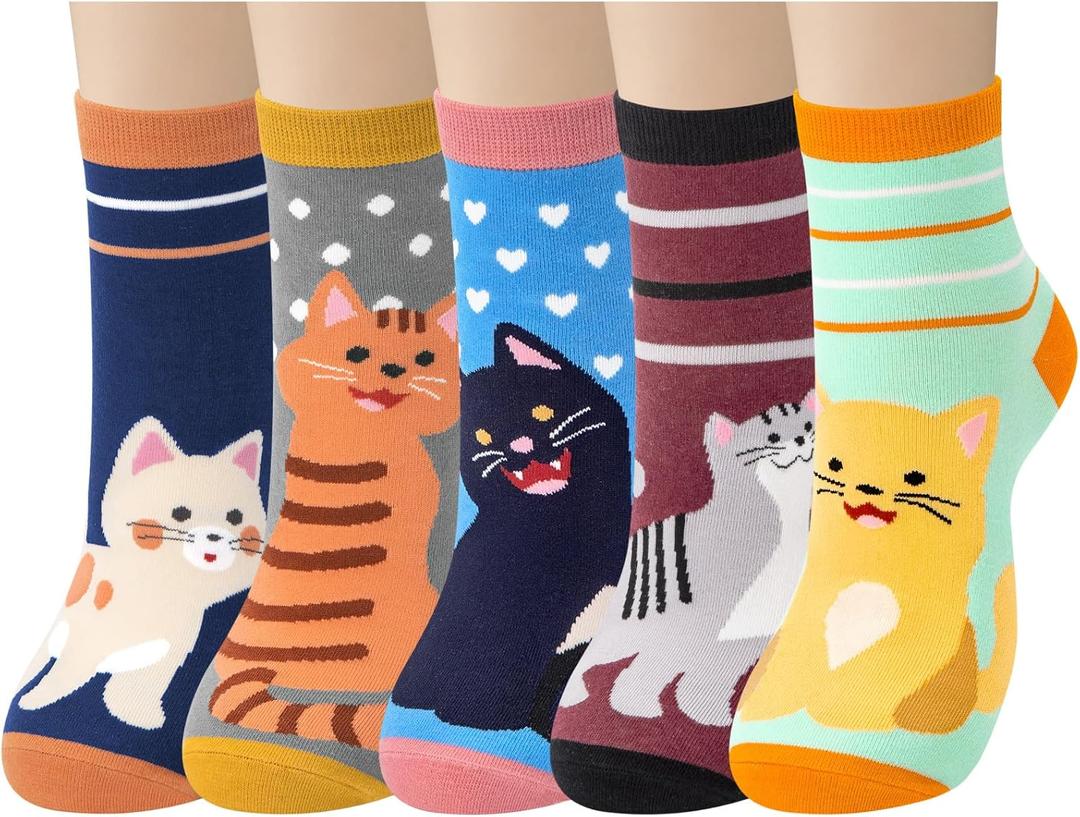 Women Girls Socks Cute Animal Socks Cat Dog Cow More Fun Novelty Socks Gifts for Girls Christmas Birthday