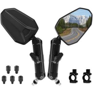 Evermotor 360° Motorcycle Mirror, Adventure Motorcycle Mirrors - Adjustable M8 M10 Compatible with Most Motorcycles, ADV, ATV, Moped, Quad (2 PCS)