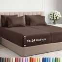 Extra Deep Split King Sheet Set - 7 Piece Breathable and Cooling Sheets - Hotel Luxury Bedding for Women, Men, Kids & Teens - Easy Secure Fit - Soft & Wrinkle Free - Extra Deep Pockets 