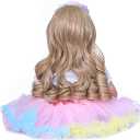 Lifelike Toddler Reborn Doll Silicone 24 Inch Realistic Reborn Baby Doll Girl Blonde Curly Hair Blue Eyes Soft Cloth Body for Girls Birthday Gift (Pink)