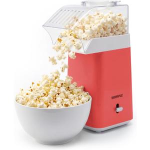 Hot Air Popcorn Machine - 14-Cup Electric Popcorn Popper, Oil-Free, 1200W - Includes Measuring Cup - Home Popcorn Maker for Movie Nights - Red