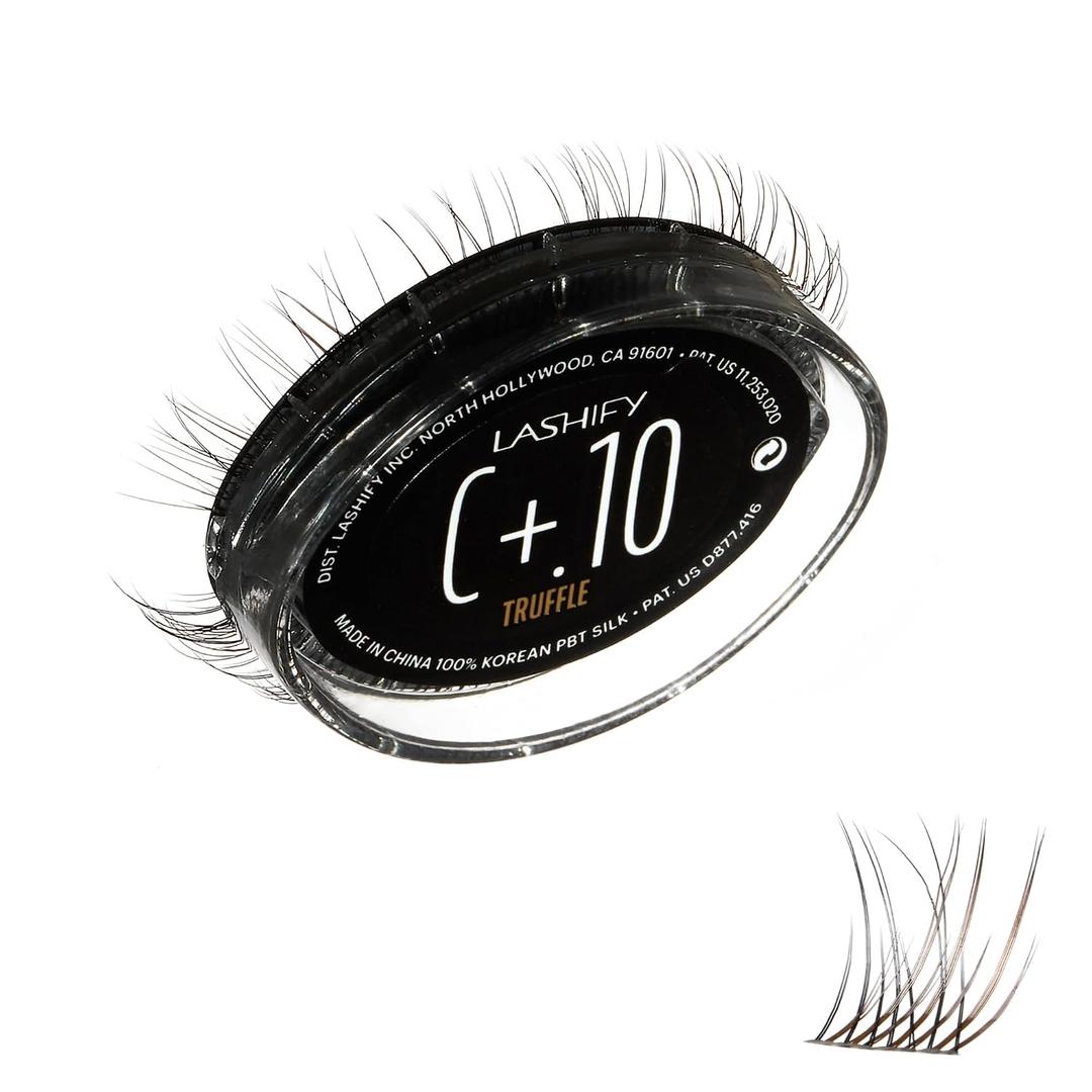 Lashify Curl Plus+ 10mm Gossamer Eyelash Extensions Refill in Truffle, Easy DIY False Lashes for the Most Delicate, Natural and Long Lasting Look
