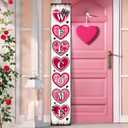 Valentines Day Welcome Porch Sign 47.2" Valentine Heart Wooden Welcome Sign Pink Vertical Standing Outdoor Porch Decor for Home Front Door Yard Farmhouse Hanging Romantic Decoration