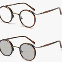 Cotia Reading Glasses Transition Photochromic Progressive Multifocus Reader For Men/Women Classic Round Eyewear(leopard, 2)