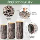 SaitiMade Set of 3 - Wood Cylinder Pedestal Stand Covers, Spandex Wooden Texture Cylinder Stand Covers for Party, Wedding or Birthday Event Decor - Only Contains Cylinder Covers