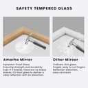 Amorho 24x32 Inch Bathroom Mirror for Wall, Oak Wood Grain Metal Framed Mirror, Anti-Rust, Hang Horizontally/Vertically, Suitable for Bedroom, Farmhouse, Bathroom, Decorative