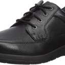 Nunn Bush Men's Cam Moc Toe Casual Lace-up with Comfort Gel and Memory Foam (9.5 Wide, Black Tumbled)