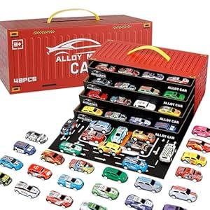 Toy Cars Mini Cars Bulk for Kids, Pull Back Cars Set Alloy Racing Car Toys with Garage & Runway, Goodie Bag Stuffers Party Favors for Age 3 4 5 6 7 8+ Years Old Boys Girls(48pcs Red) Toy Cars Mini Cars Bulk for Kids, Pull Back Cars Set Alloy Racing Car Toys with Garage & Runway, Goodie Bag Stuffers Party Favors for Age 3 4 5 6 7 8+ Years Old Boys Girls(48pcs Red)